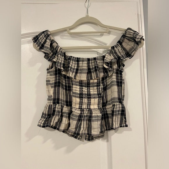 Women’s American Eagle off the shoulder plaid top size XS - Picture 3 of 3